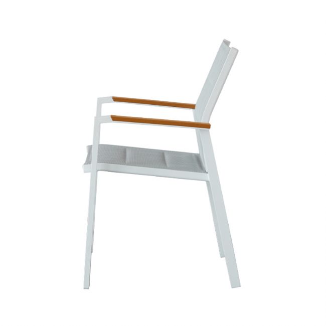 Fauteuil de salle à manger en aluminium rembourré en coton pour jardin - 11D11I