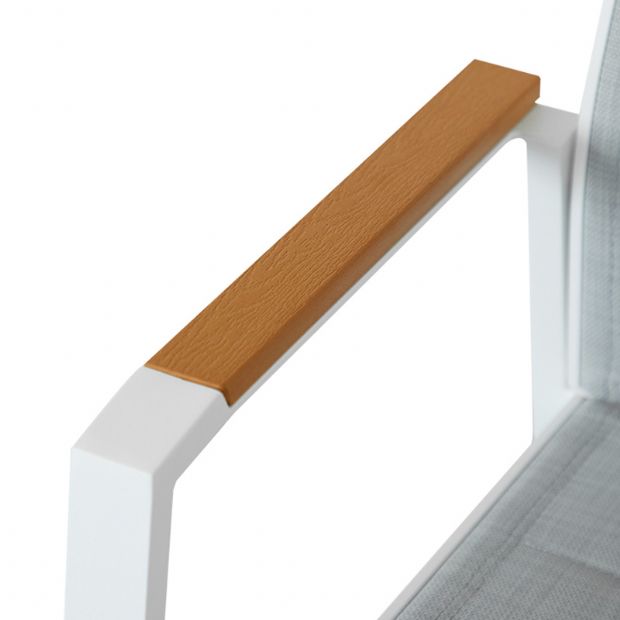 Fauteuil de salle à manger en aluminium rembourré en coton pour jardin - 11D11I