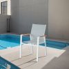Fauteuil de salle à manger en aluminium rembourré en coton pour jardin - 11D11I
