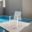 Fauteuil de salle à manger en aluminium rembourré en coton pour jardin - 11D11I