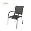 Chaise de salle à manger empilable en aluminium pour extérieur avec accoudoirs et assise type hamac - 11D11K