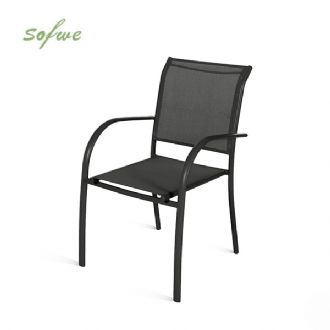 Chaise de salle à manger empilable en aluminium pour...