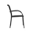 Chaise de salle à manger empilable en aluminium pour extérieur avec accoudoirs et assise type hamac - 11D11K