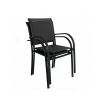 Chaise de salle à manger empilable en aluminium pour extérieur avec accoudoirs et assise type hamac - 11D11K