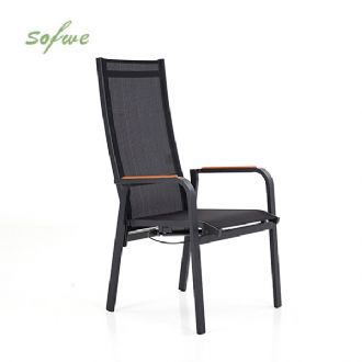 Chaise de salle à manger inclinable à dossier haut pour...
