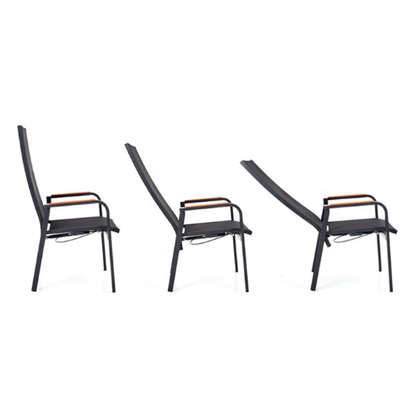 Chaise de salle à manger inclinable à dossier haut pour patio - 11D12J