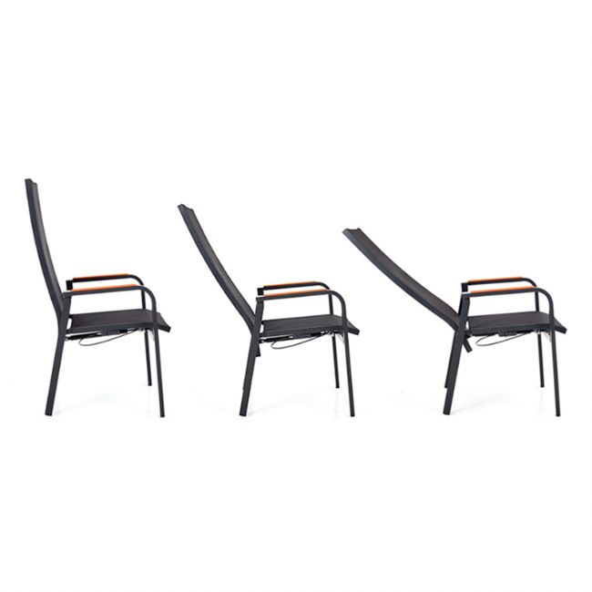 Chaise de salle à manger inclinable à dossier haut pour patio - 11D12J
