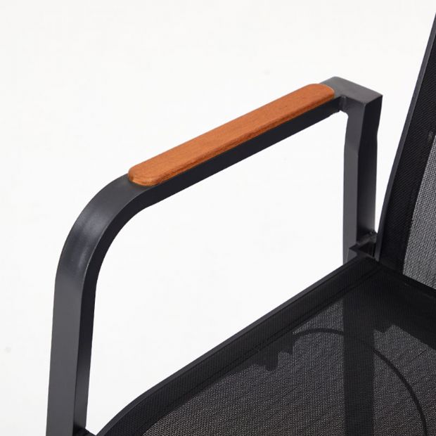 Chaise de salle à manger inclinable à dossier haut pour patio - 11D12J