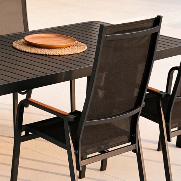 Chaise de salle à manger inclinable à dossier haut pour patio - 11D12J