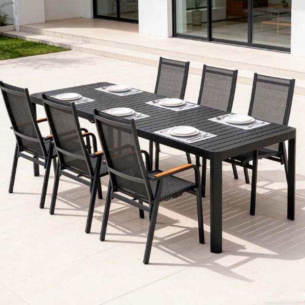 Chaise de salle à manger inclinable à dossier haut pour patio - 11D12J