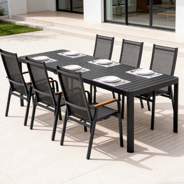 Chaise de salle à manger inclinable à dossier haut pour patio - 11D12J