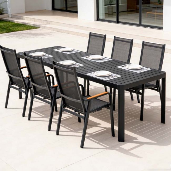 Chaise de salle à manger inclinable à dossier haut pour patio - 11D12J