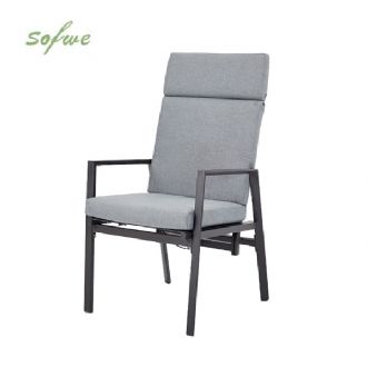 Fauteuil inclinable à dossier haut pour patio avec coussin...