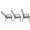 Fauteuil inclinable à dossier haut pour patio avec coussin en polyester filé - 11D12K