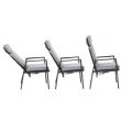 Fauteuil inclinable à dossier haut pour patio avec coussin en polyester filé - 11D12K