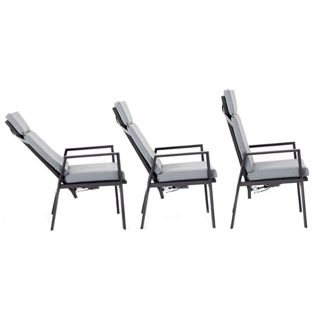 Fauteuil inclinable à dossier haut pour patio avec coussin en polyester filé - 11D12K