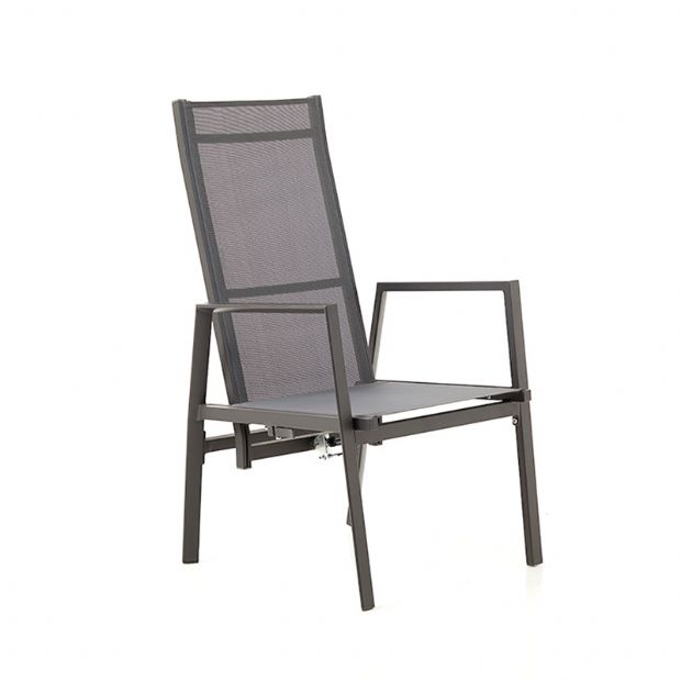 Fauteuil inclinable à dossier haut pour patio avec coussin en polyester filé - 11D12K