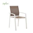 Chaise de salle à manger en aluminium avec assise et dossier en maille respirante - 11D27A