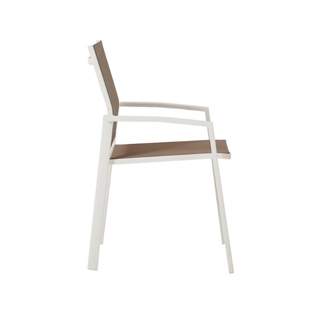 Chaise de salle à manger en aluminium avec assise et dossier en maille respirante - 11D27A