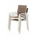 Chaise de salle à manger en aluminium avec assise et dossier en maille respirante - 11D27A