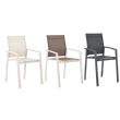 Chaise de salle à manger en aluminium avec assise et dossier en maille respirante - 11D27A
