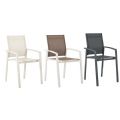 Chaise de salle à manger en aluminium avec assise et dossier en maille respirante - 11D27A