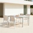 Chaise de salle à manger en aluminium avec assise et dossier en maille respirante - 11D27A