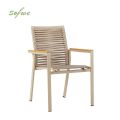 Chaise de salle à manger d'extérieur en aluminium et corde tressée - 11D27C