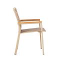 Chaise de salle à manger d'extérieur en aluminium et corde tressée - 11D27C