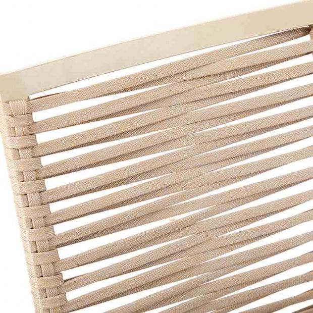 Chaise de salle à manger d'extérieur en aluminium et corde tressée - 11D27C