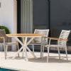 Chaise de salle à manger d'extérieur en aluminium et corde tressée - 11D27C