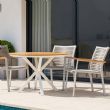 Chaise de salle à manger d'extérieur en aluminium et corde tressée - 11D27C