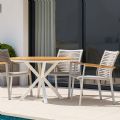 Chaise de salle à manger d'extérieur en aluminium et corde tressée - 11D27C