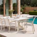 Chaise de salle à manger d'extérieur en aluminium et corde tressée - 11D27C