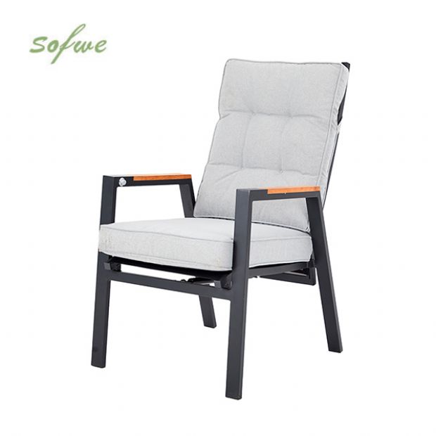 Fauteuil de salle à manger d'extérieur avec dossier réglable - 11D27D
