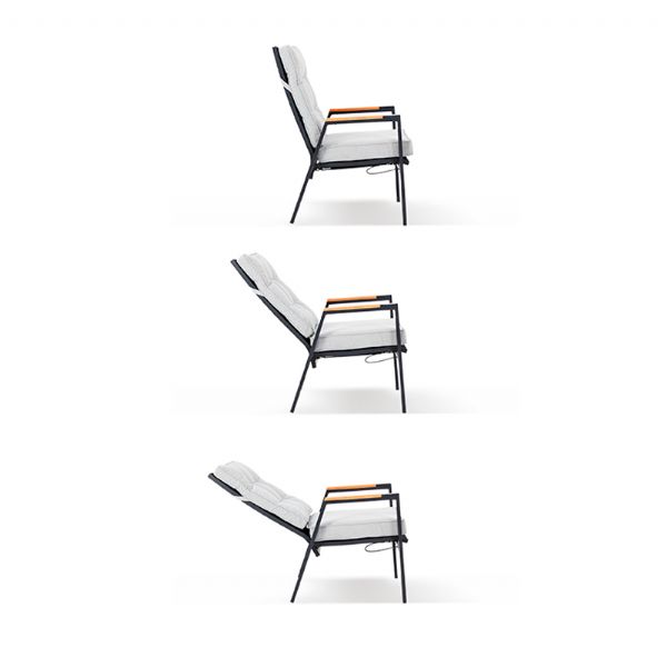 Fauteuil de salle à manger d'extérieur avec dossier réglable - 11D27D