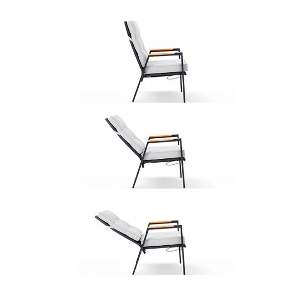 Fauteuil de salle à manger d'extérieur avec dossier réglable - 11D27D