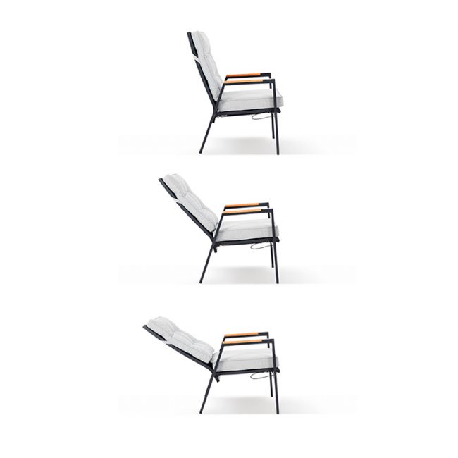 Fauteuil de salle à manger d'extérieur avec dossier réglable - 11D27D