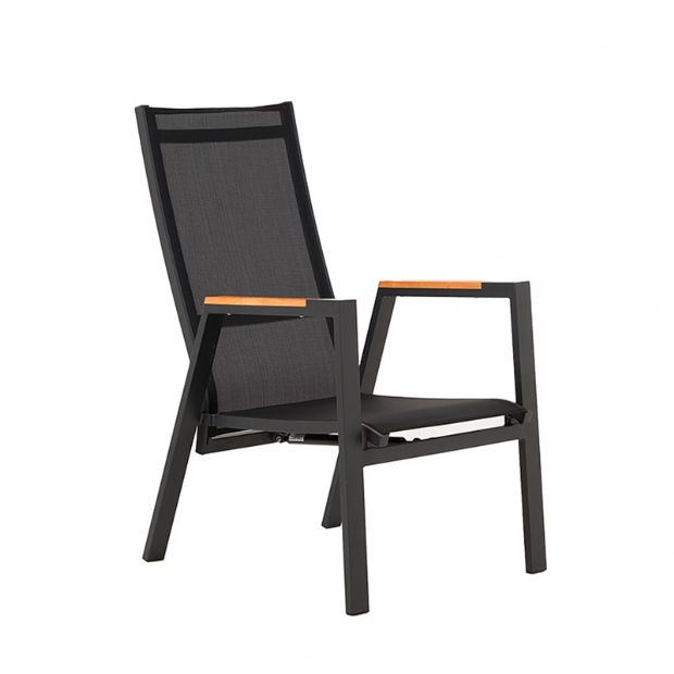 Fauteuil de salle à manger d'extérieur avec dossier réglable - 11D27D
