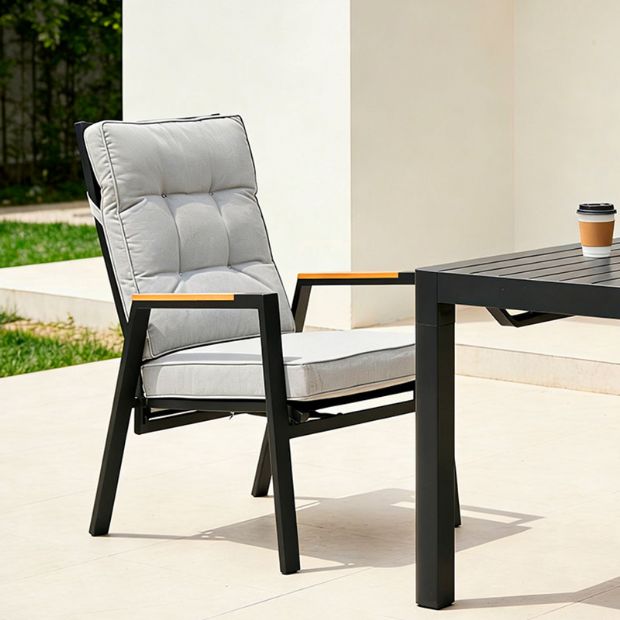 Fauteuil de salle à manger d'extérieur avec dossier réglable - 11D27D