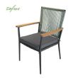 Chaise de salle à manger d'extérieur avec structure en alliage d'aluminium et coussin d'assise de 5 cm d'épaisseur - 11D27G