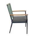 Chaise de salle à manger d'extérieur avec structure en alliage d'aluminium et coussin d'assise de 5 cm d'épaisseur - 11D27G
