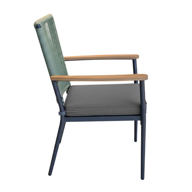 Chaise de salle à manger d'extérieur avec structure en alliage d'aluminium et coussin d'assise de 5 cm d'épaisseur - 11D27G