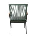 Chaise de salle à manger d'extérieur avec structure en alliage d'aluminium et coussin d'assise de 5 cm d'épaisseur - 11D27G