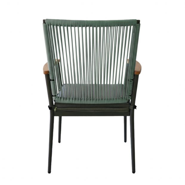 Chaise de salle à manger d'extérieur avec structure en alliage d'aluminium et coussin d'assise de 5 cm d'épaisseur - 11D27G