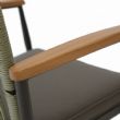 Chaise de salle à manger d'extérieur avec structure en alliage d'aluminium et coussin d'assise de 5 cm d'épaisseur - 11D27G