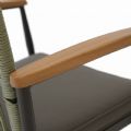 Chaise de salle à manger d'extérieur avec structure en alliage d'aluminium et coussin d'assise de 5 cm d'épaisseur - 11D27G