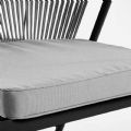 Chaise de salle à manger ronde d'extérieur avec dossier en corde tressée - 11D27I