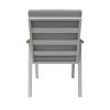 Chaise de salle à manger en aluminium avec accoudoirs en WPC pour extérieur avec coussin - 11D27J
