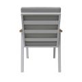 Chaise de salle à manger en aluminium avec accoudoirs en WPC pour extérieur avec coussin - 11D27J